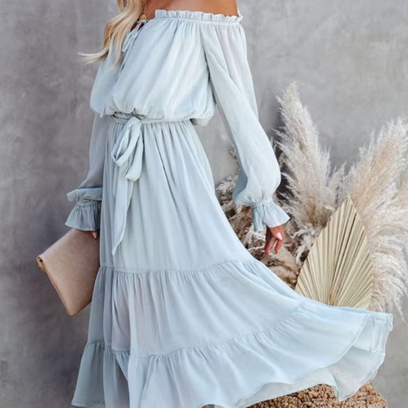 PEACEKEEPER Off The Shoulder Midi Dress - Picture 5 of 5